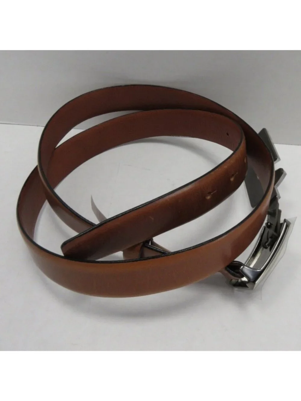 Trafalgar Belt 44 Leather Dress Silver Tone Buckle Made In Italy NEW